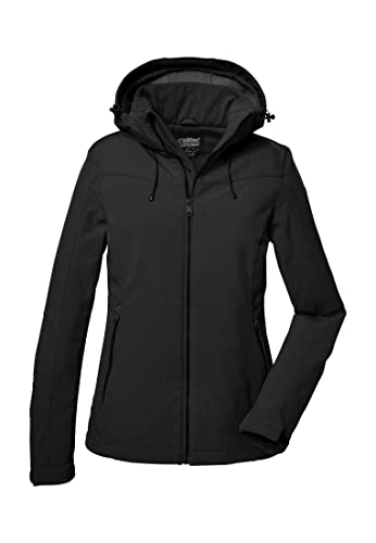 Killtec Damen Softshelljacke Softshell Jacke mit abzippbarer Kapuze Damen Softshelljacke wasserabweisend, Winddicht, atmungsaktiv 00200-schwarz 48 im Sale